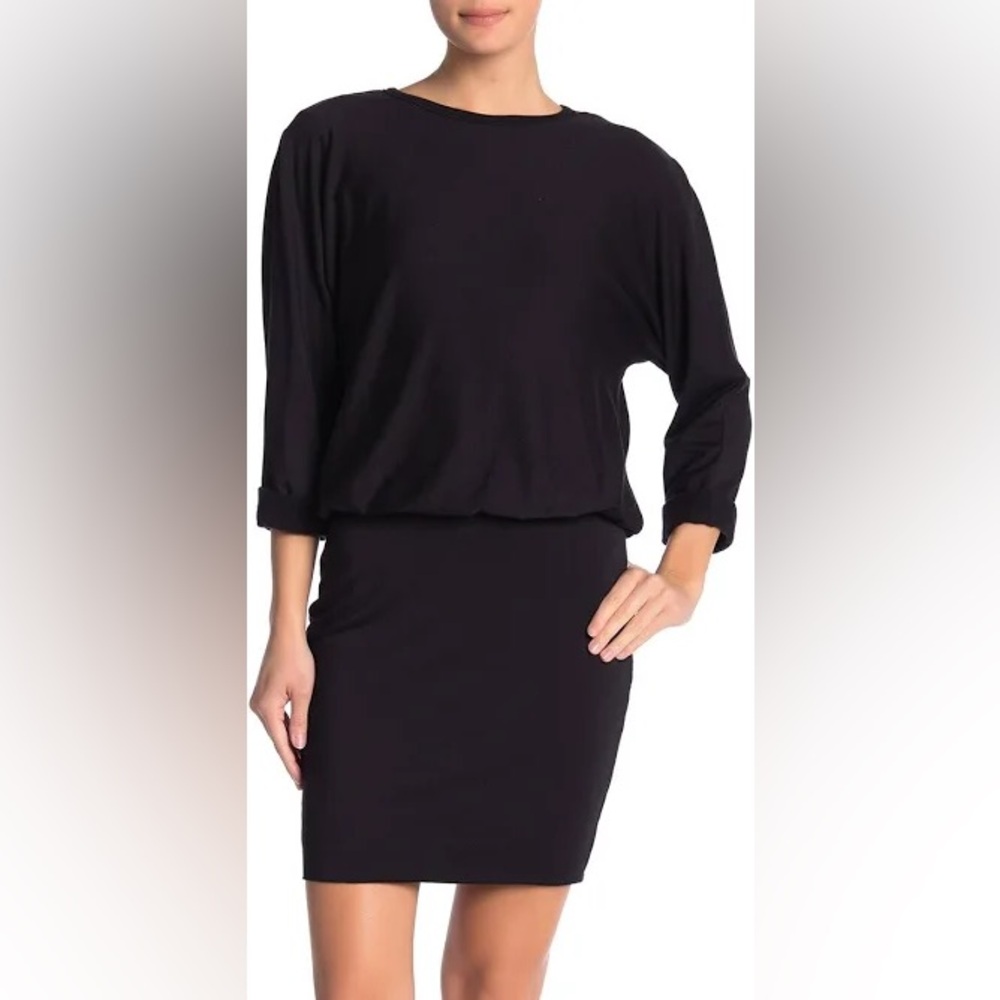 Anthropologie Bailey 44 Black Knit Blouson Dress